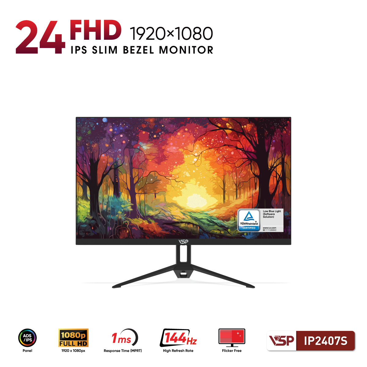 Màn hình VSP IP2407S (23.4 inch/FHD/IPS/144Hz/1ms)