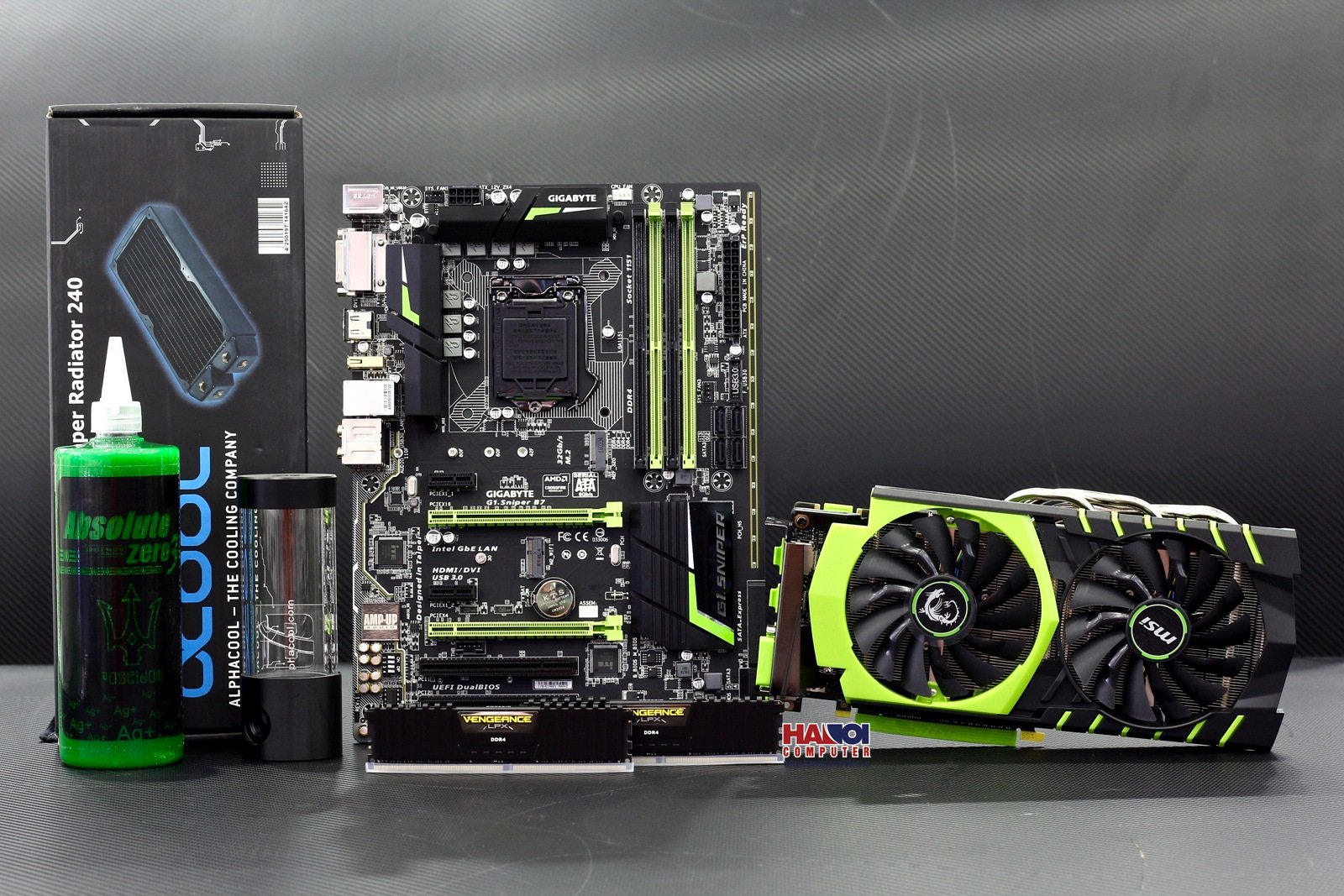 COMBO SET GAMING COLOR BLACK AND GREEN PRO