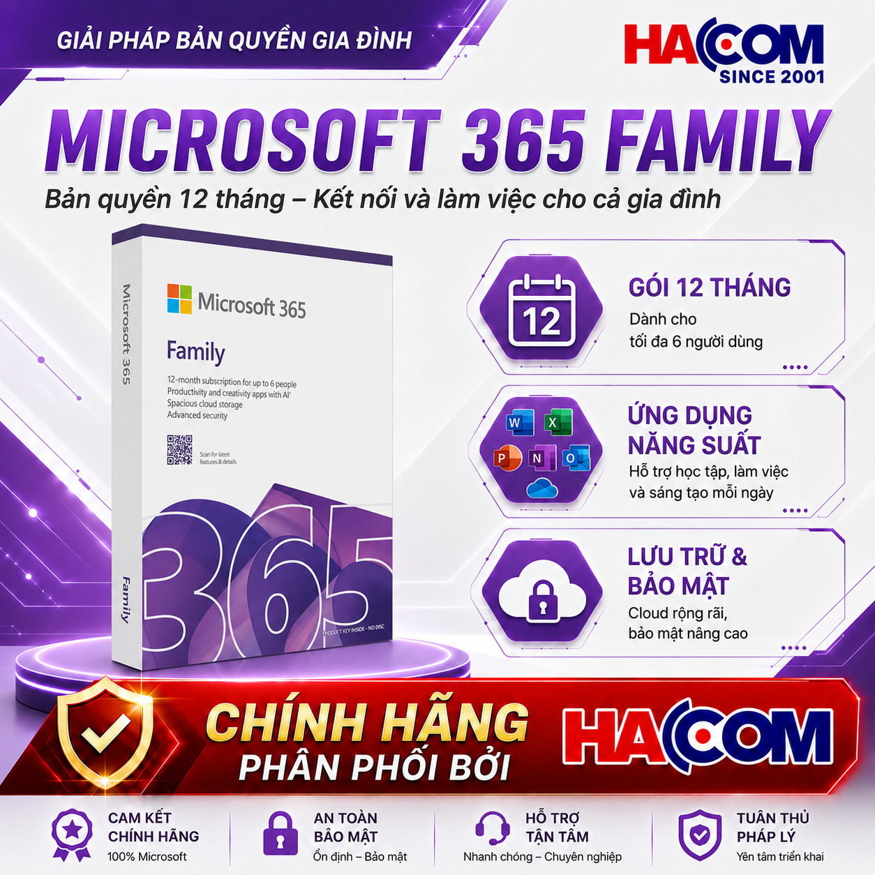 Phần Mềm Microsoft Office 365 Family ESD EP2-36890 (6 người dùng / 5 thiết bị / người dùng / 12 tháng)