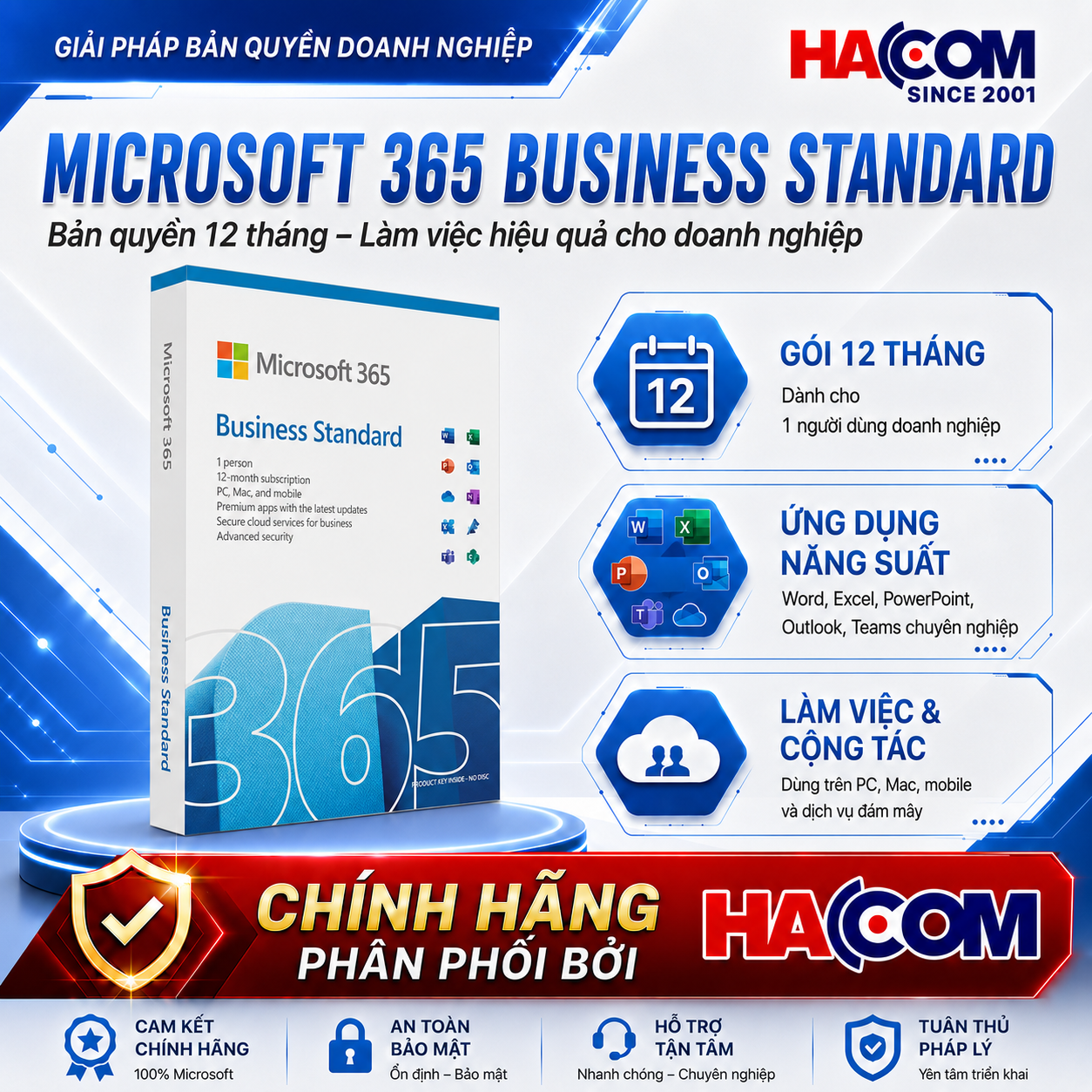 Phần Mềm Microsoft 365 Business Standard (No Teams) (1 người dùng / 12 tháng)