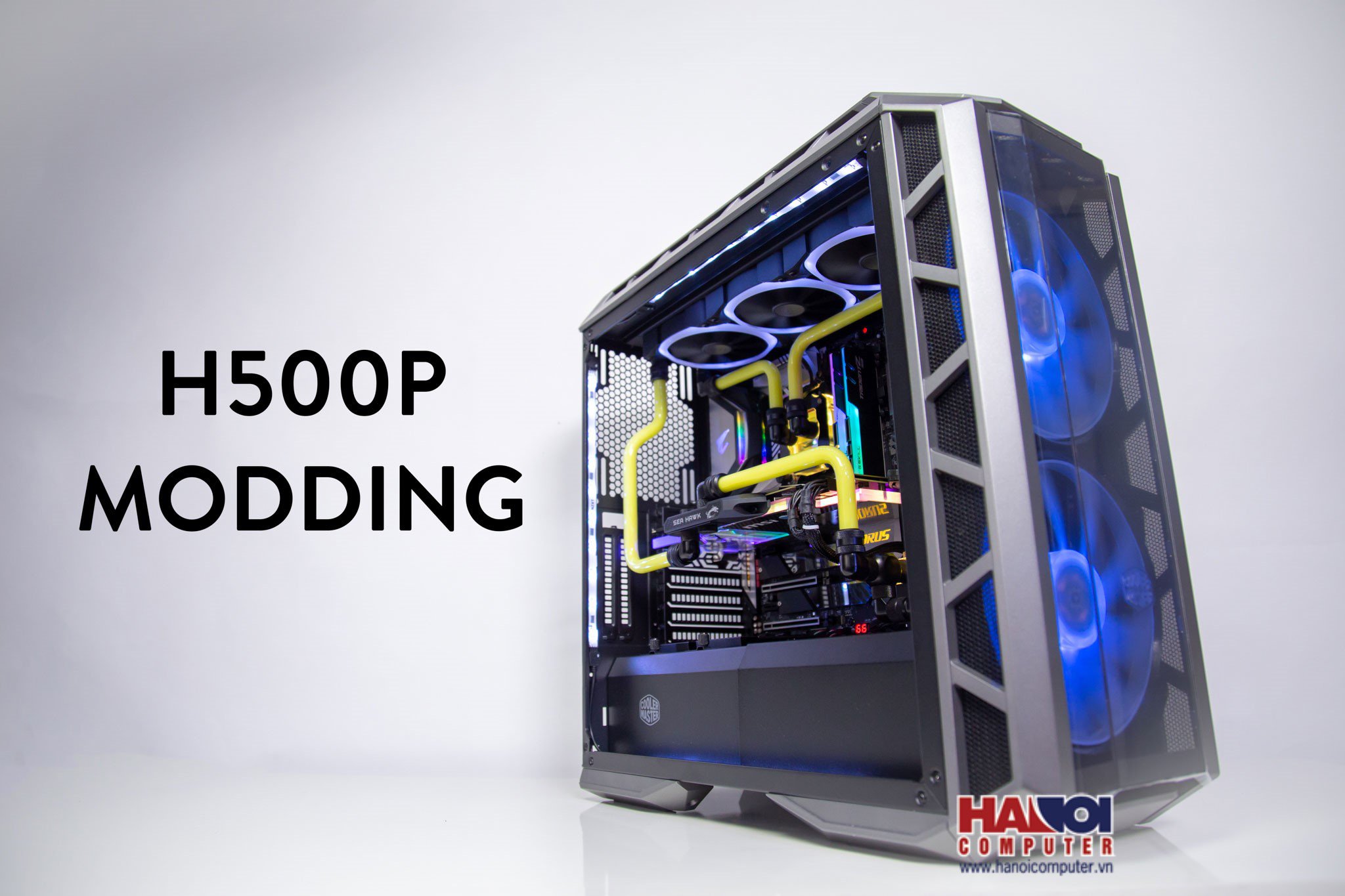 Trọn bộ tản nhiệt nước PC CoolerMaster H500P HT-40 GUN METAL (Lắp ráp theo yêu cầu)
