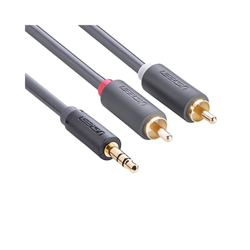 Cáp Audio từ giắc 3,5mm đực ra 2 đầu RCA dài 2m Ugreen 10584