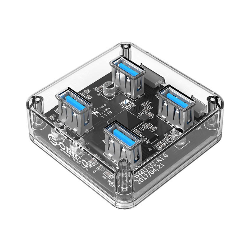 Bộ Chia USB Orico MH4U-U3-03 (Từ 1 Ra 4 Cổng USB 3.0 Vỏ nhựa trong suốt)
