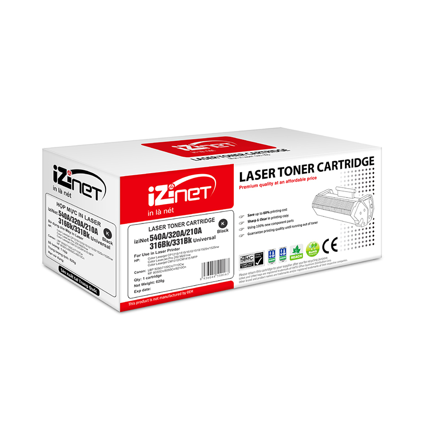 Hộp mực in iziNet 540A/320A/210A/316Bk/331Bk Universal