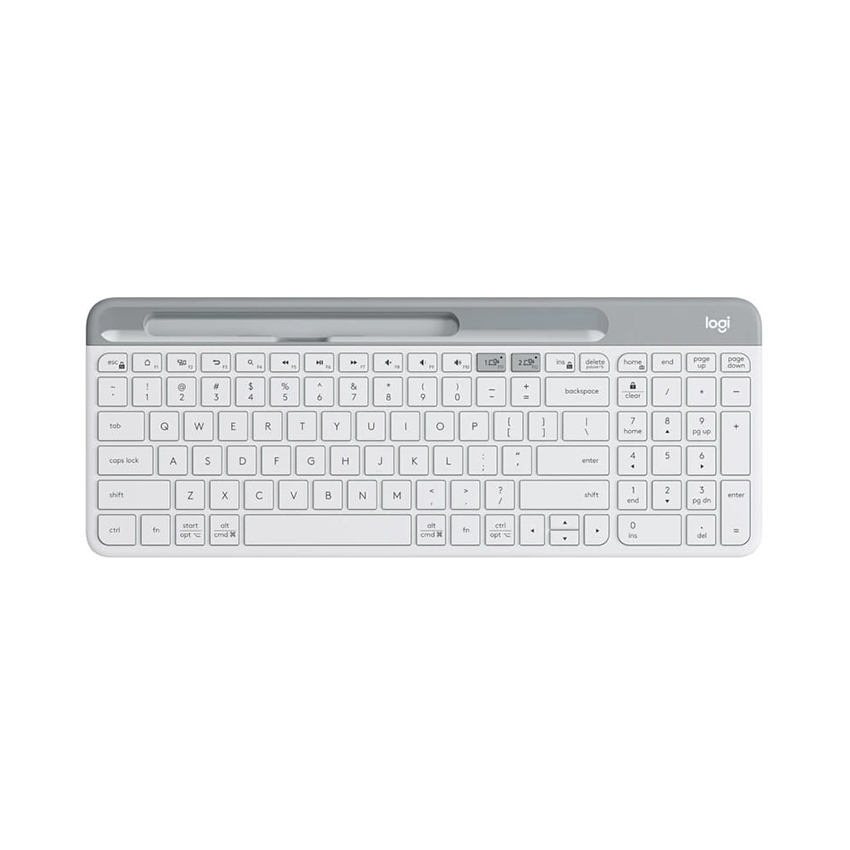 Bàn phím không dây Logitech K580 Pale Grey (USB/Bluetooth/Trắng)