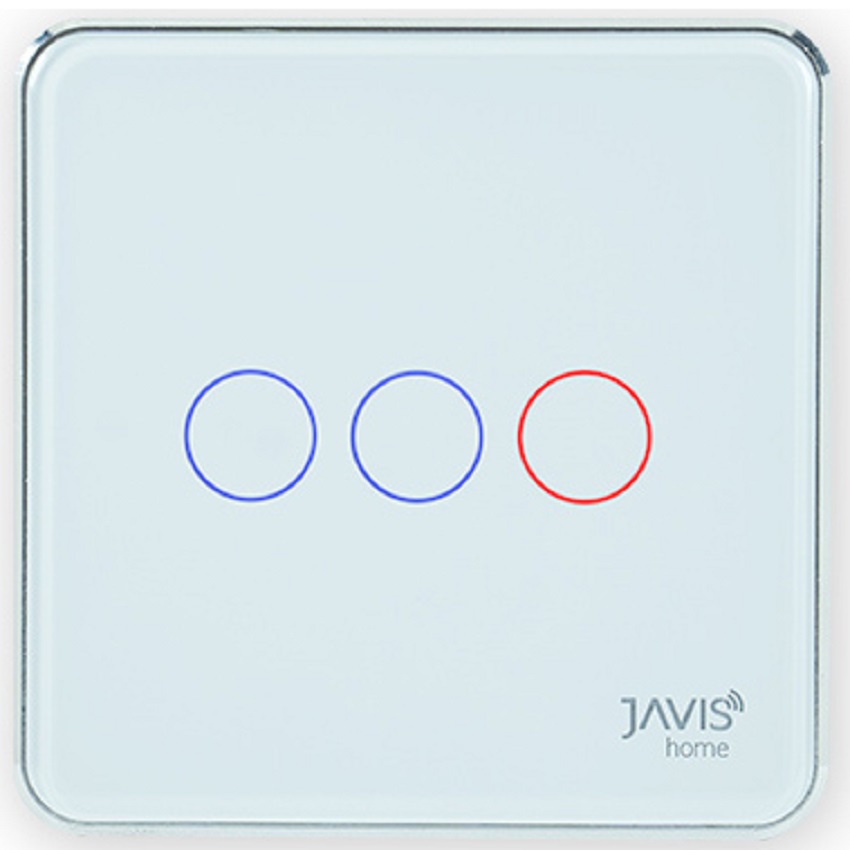 Công tắc JAVIS 3 Gang vuông viền bạc WIFI JS3C-EU-WF