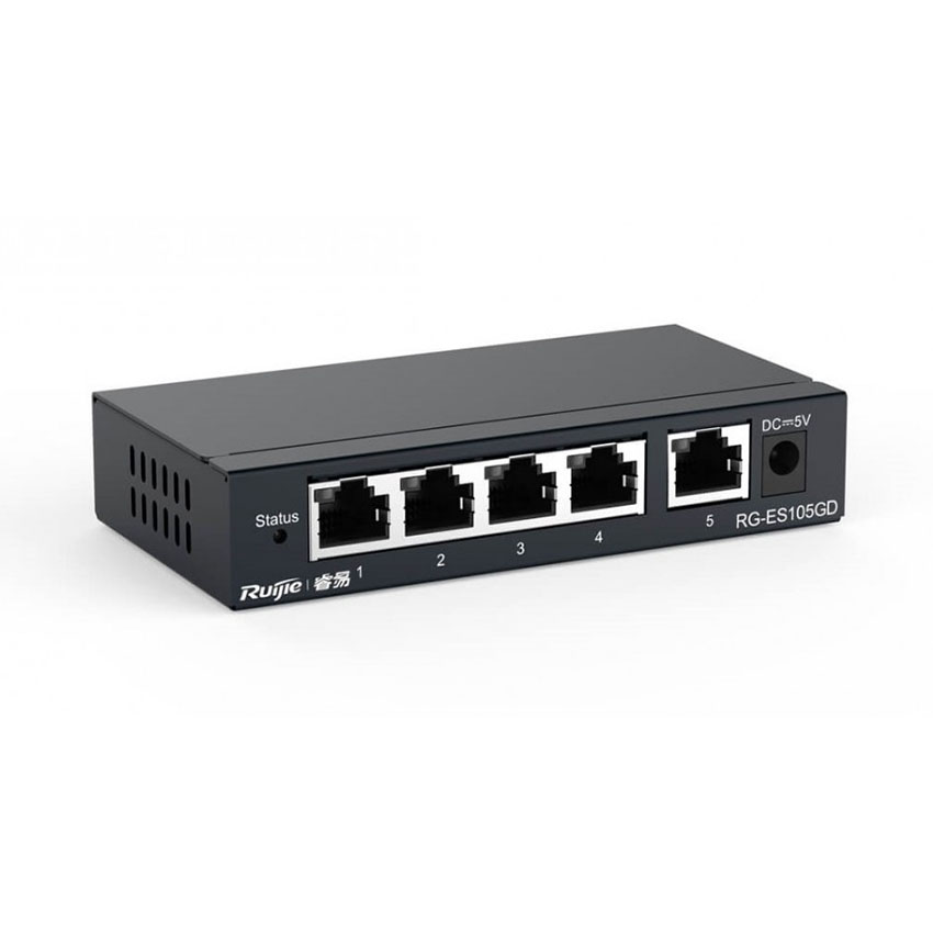 Switch RUIJIE RG-ES105GD (5 cổng 10/100/1000 BASE-T Vỏ kim loại)