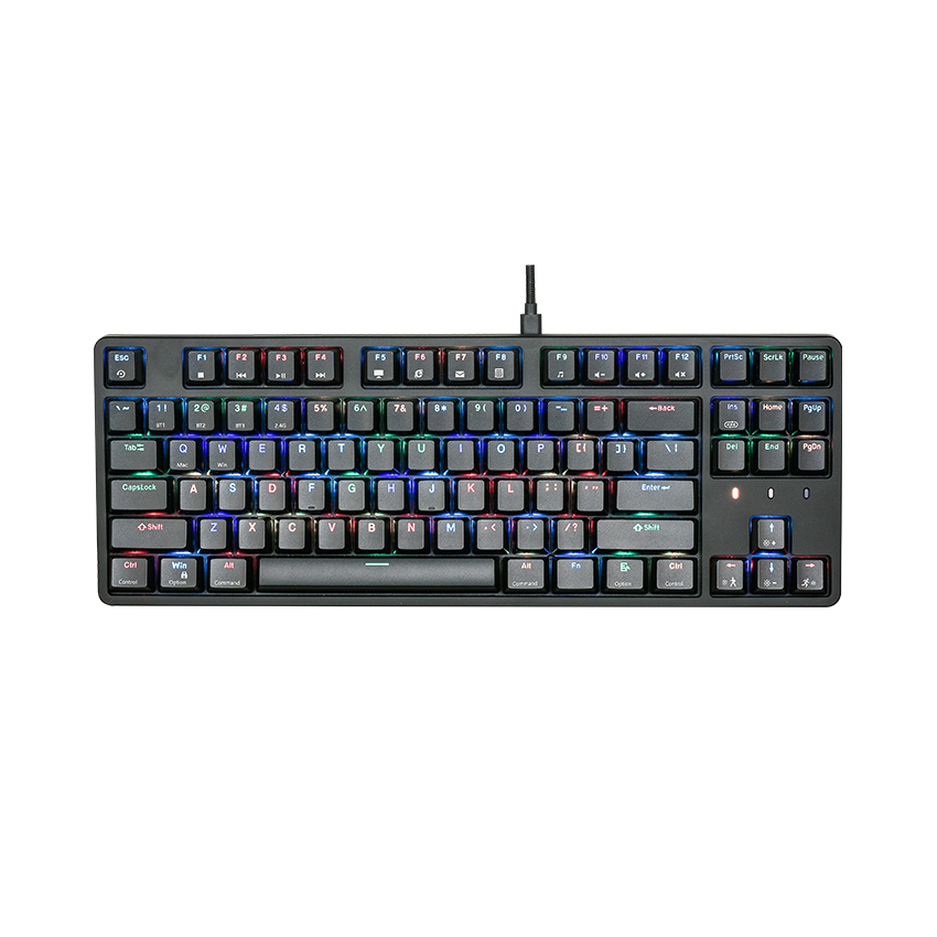 Bàn phím cơ không dây Edra EK3187W RGB Đen Blue sw (USBC/Bluetooth)