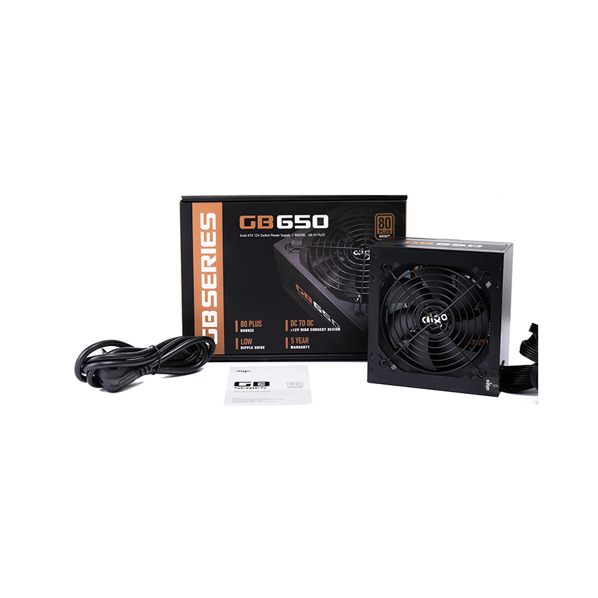 Nguồn máy tính AIGO GB650 – 650W (80 Plus Bronze/Màu Đen)