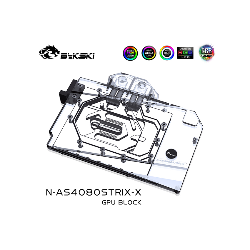 Block nước Bykski cho VGA ASUS RTX 4080 STRIX/TUF (N-AS4080STRIX-X 5V RBW)
