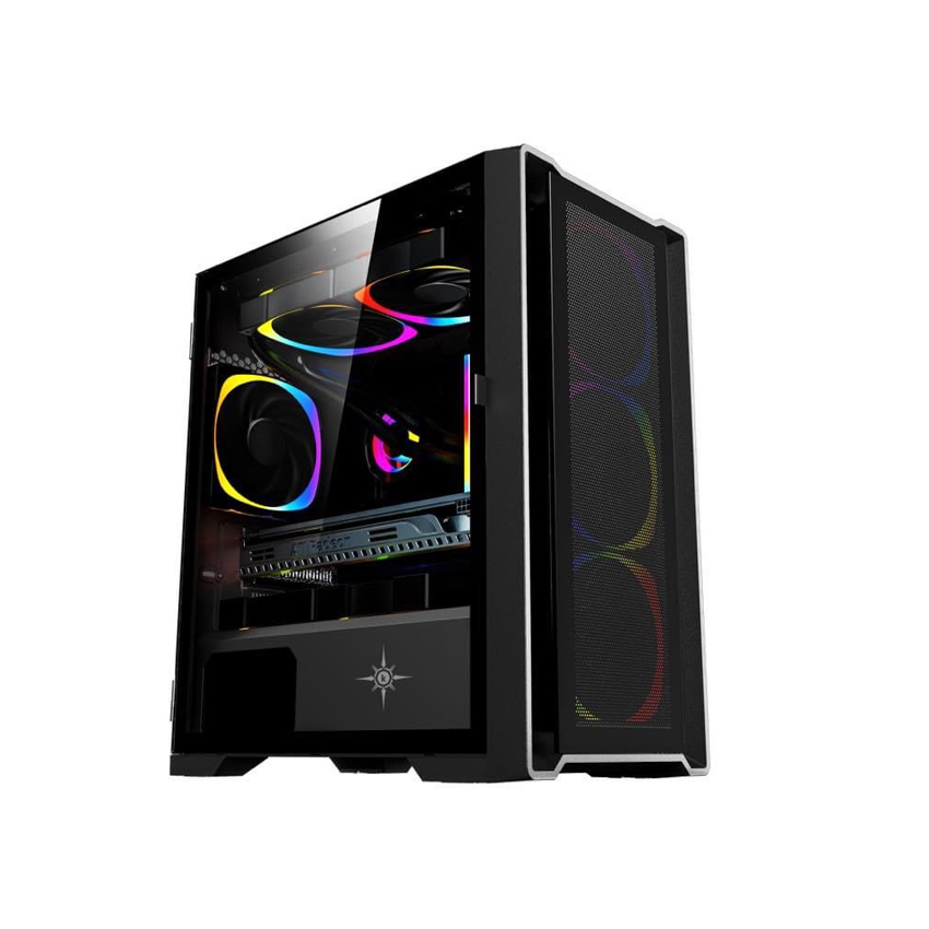 Vỏ case KENOO ESPORT M500 – 3F (M-ATX/Màu Đen/Kèm 3 fan RGB)