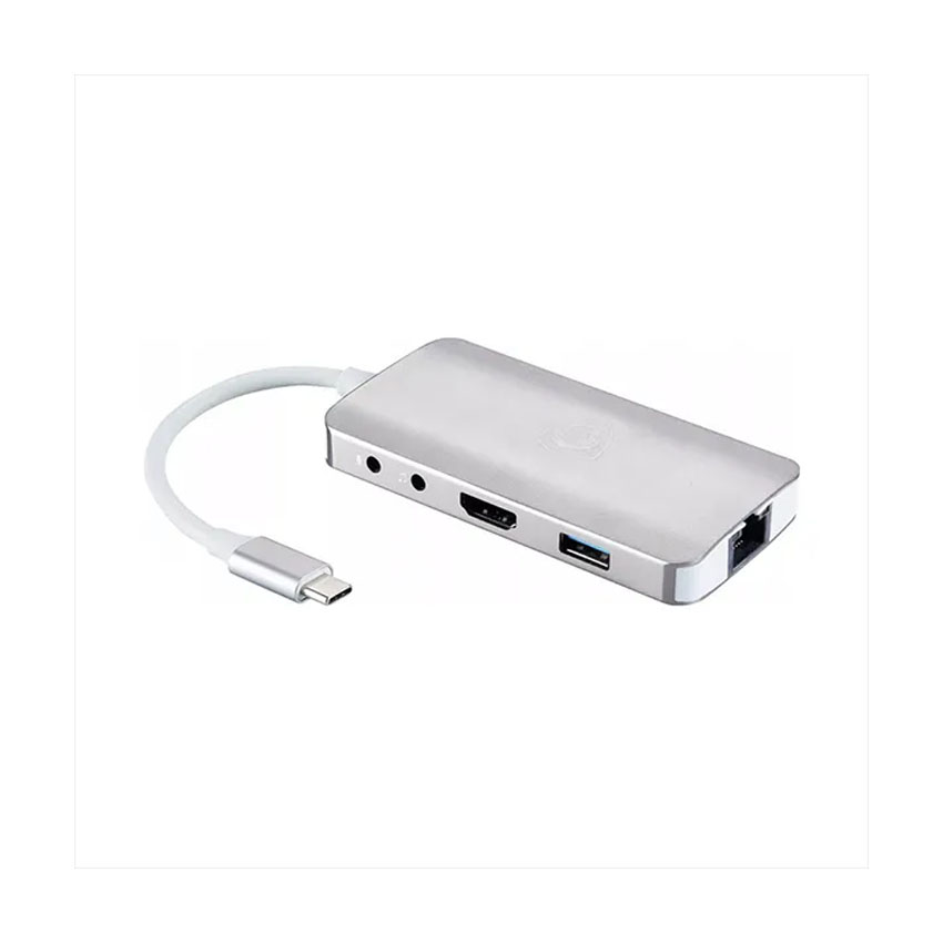 Bộ chuyển đổi Type C 9 trong 1 MSI (Từ Type C ra 2 USB-A 3.2 + 2 Jack 3.5mm + Ethernet + HMDI + Micro SD + TF card + USB Type C)