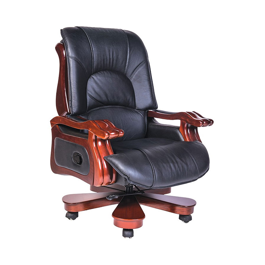 Ghế lãnh đạo cao cấp THE ONE TQ21(Đệm bọc da thật/Chân tay gỗ)