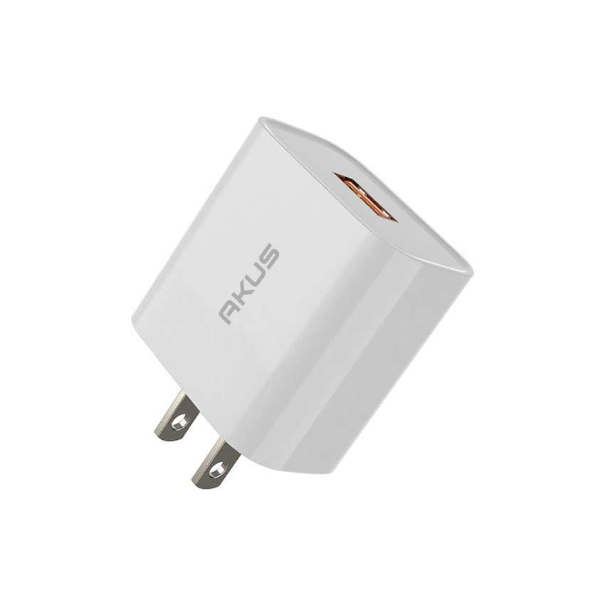 Củ sạc nhanh AKUS-SQC30 PRO – QC 3.0 18W – 01 CỔNG USB TYPE A – MÀU TRẮNG