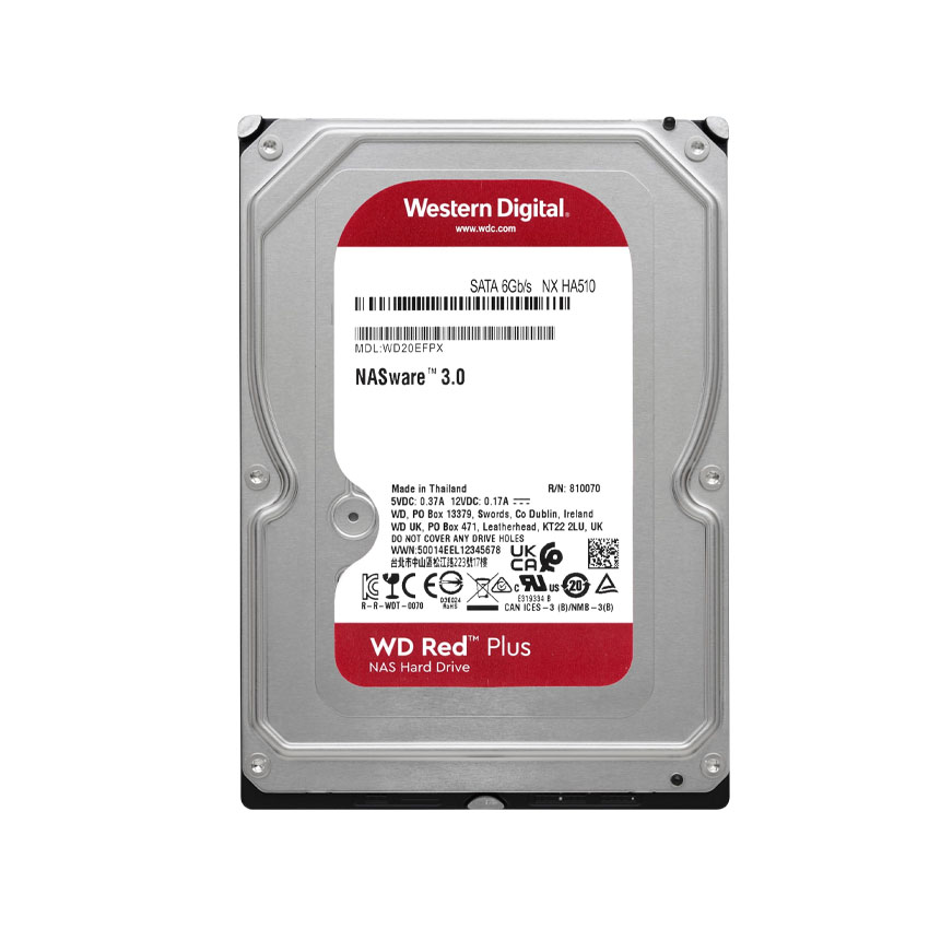 Ổ Cứng HDD WD 8TB Red Plus 3.5 inch, 5640RPM, SATA III, 256MB CACHE (WD80EFPX)