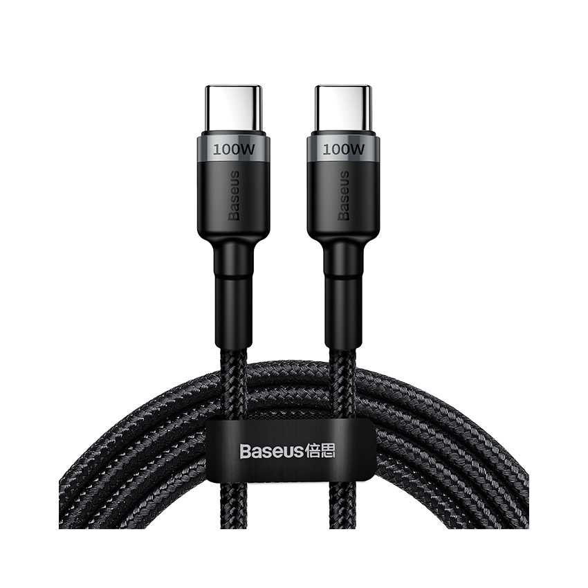 Cáp Baseus Cafule PD2.0 100W flash charging Type-C to Type-C cable (20V 5A)2m Gray+Black