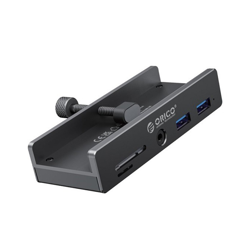 Bộ chia Type C ra 6 cổng USB 3.0 + Đầu đọc thẻ nhớ Orico MH5PMM-10-BK-BP Màu Đen