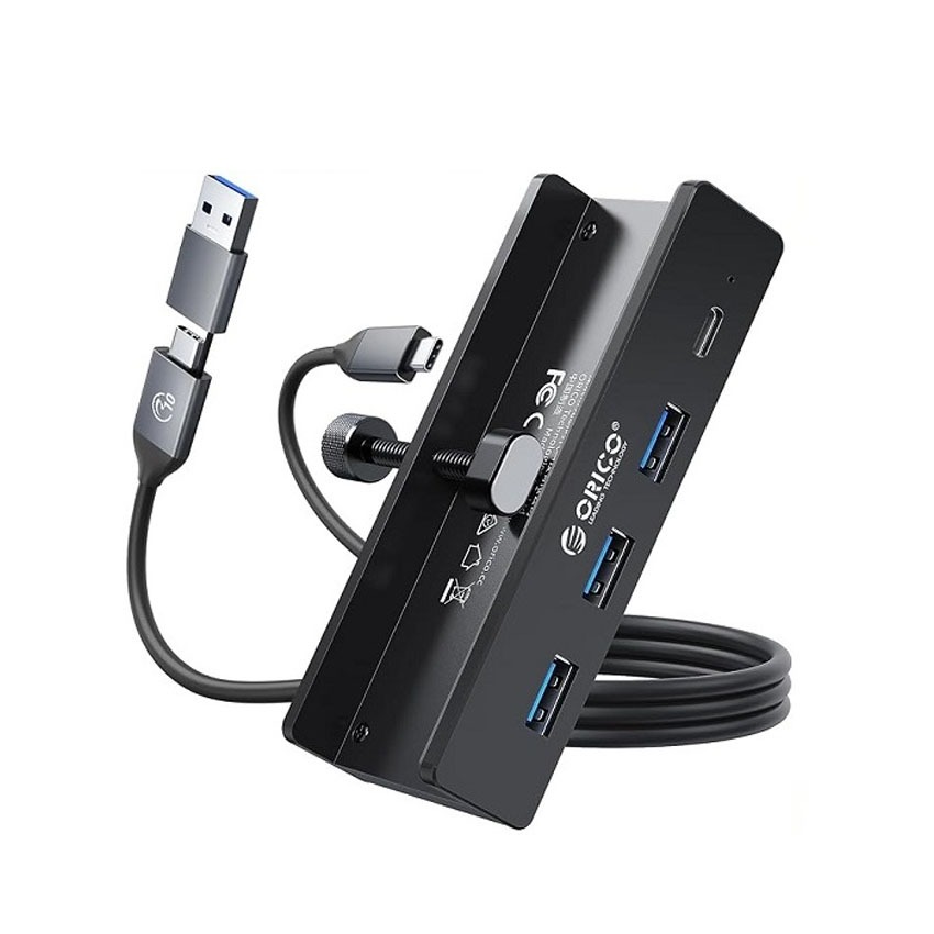 Bộ chia Type C ra 5 cổng USB 3.0 Orico MH4PC-10-BK-BP Màu Đen