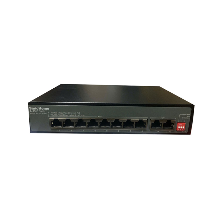 Switch POE SinicHome SN-5108P-GE/8 POE/ 2 uplink1000M/120W