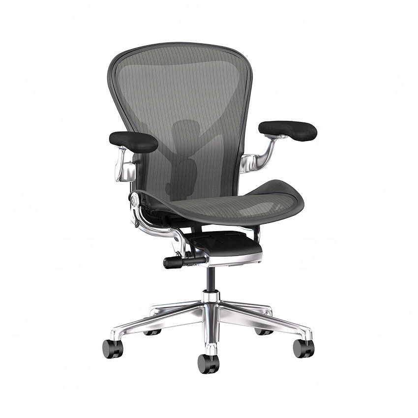 Ghế Công Thái Học Herman Miller Aeron – Chân nhôm, Màu Carbon