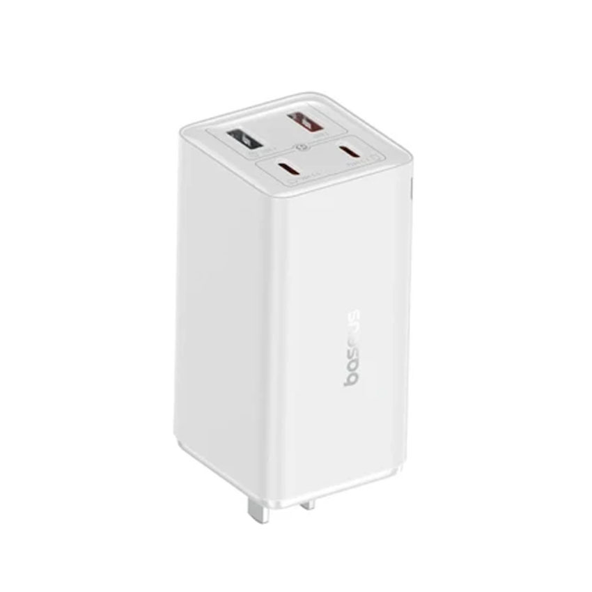 Bộ sạc nhanh hiệu Baseus GaN6 Pro 2C+2U 65W US – Màu trắng (With Cable Type-C to Type-C 100W 1m White)
