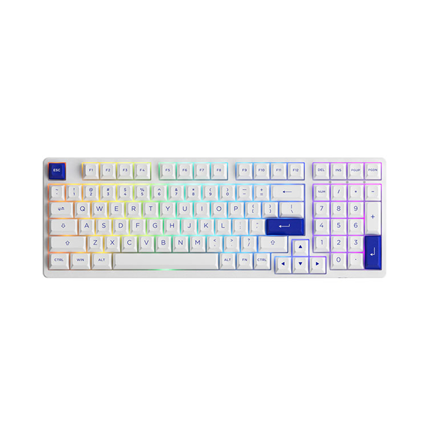 Bàn phím AKKO 3098B Multi-modes Blue on White (AKKO CS switch – Jelly Pink)