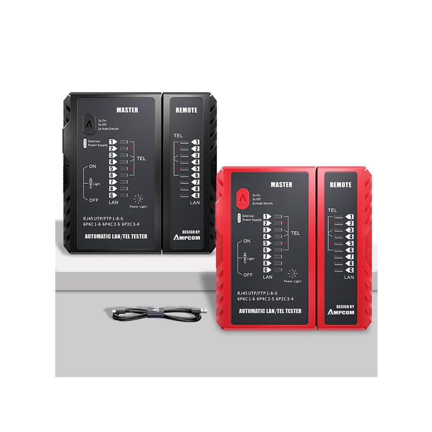 Bộ test mạng AMPCOM (PD USB) Red (Automatic) AMRDZRJ4511