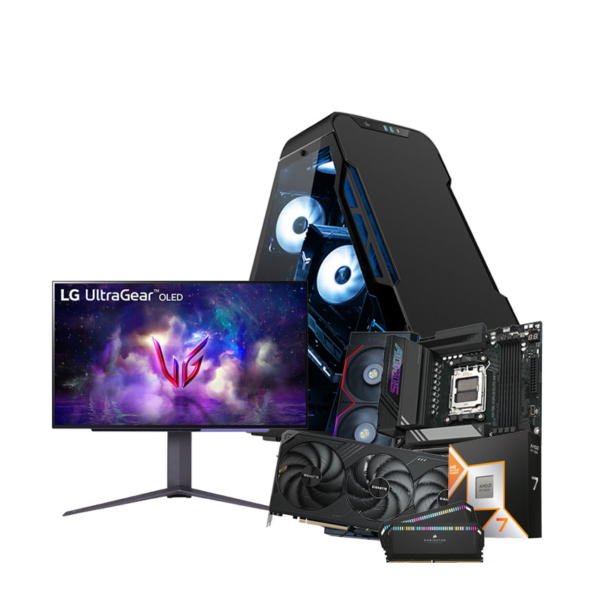 PC Vi tính A – Z AI ULTRA MAX 004 ( Ryzen 9800X3D/ VGA RTX 5090 WINDFORCE / GAMING GEAR/ MONITOR 27 ” OLED 240 Hz )