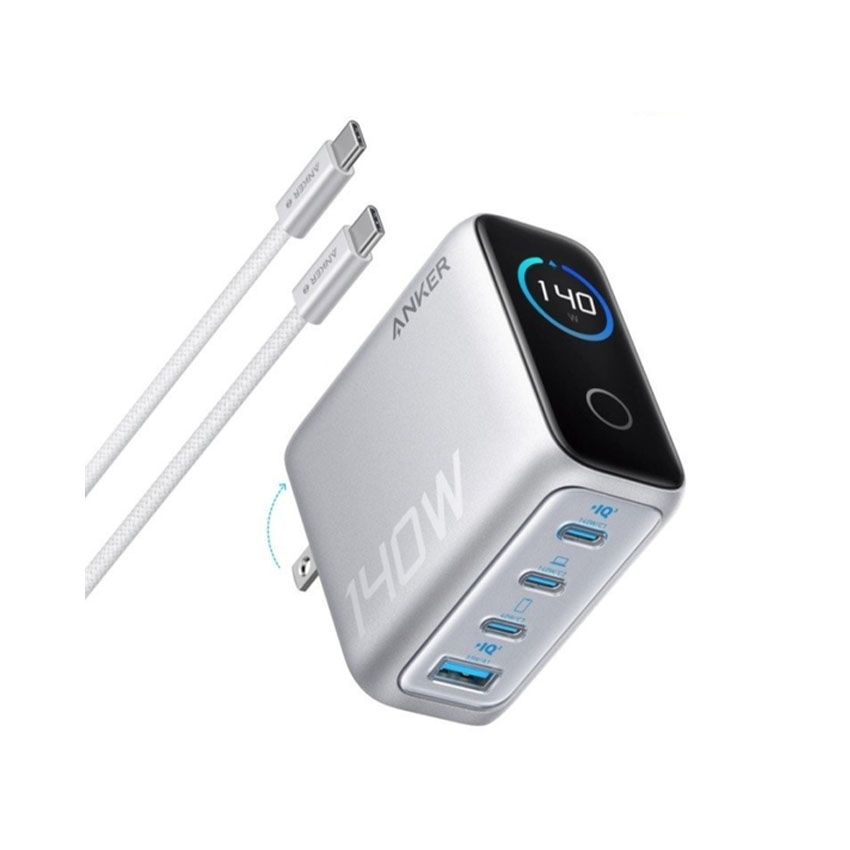 Củ sạc Anker Zolo 3C1A 140W (with USB-C Cable) Bạc (Silver) B2B_B2697J41