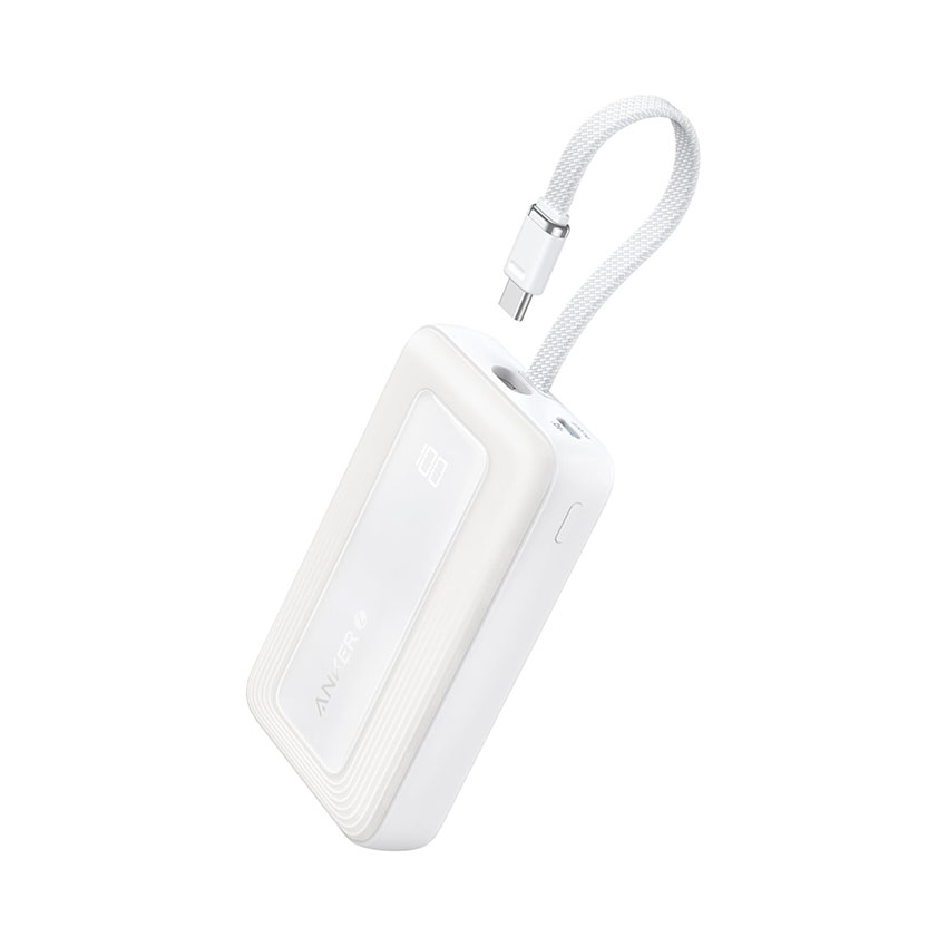 Sạc dự phòng Anker Zolo 1C1A 30W 20000mah (Built-In USB-C Cable) Trắng (White) B2B_A1689