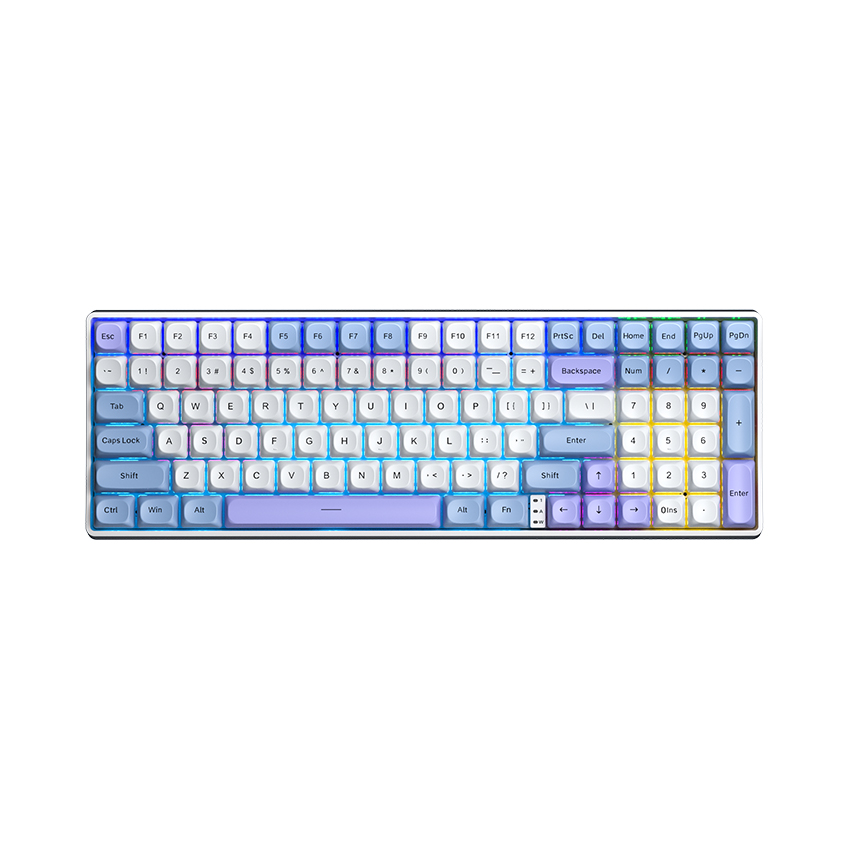 Bàn phím cơ gaming AULA S100 Pro (3 Mode/ Xanh dương + Trắng + Tím/ Red switch)