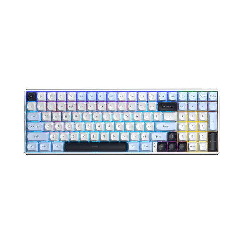Bàn phím cơ gaming AULA S100 Pro (3 Mode/ Xanh dương + Trắng + Tím đậm/ Brown switch)