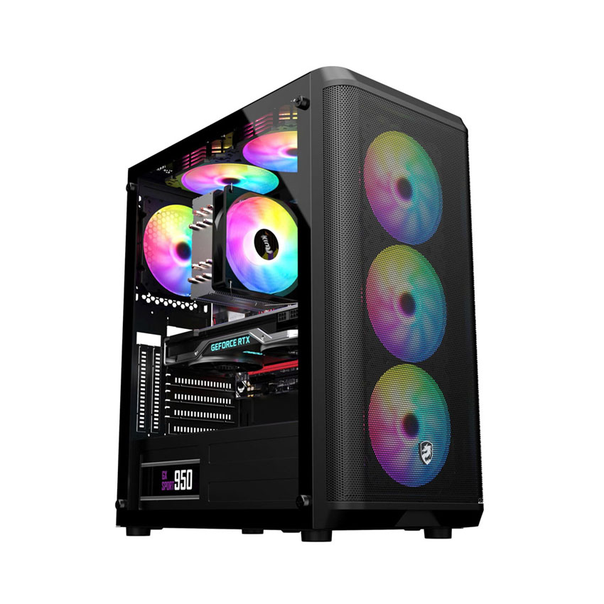 Vỏ Case VITRA SAPHIRA AX10 BLACK (eATX/3Fan RGB)