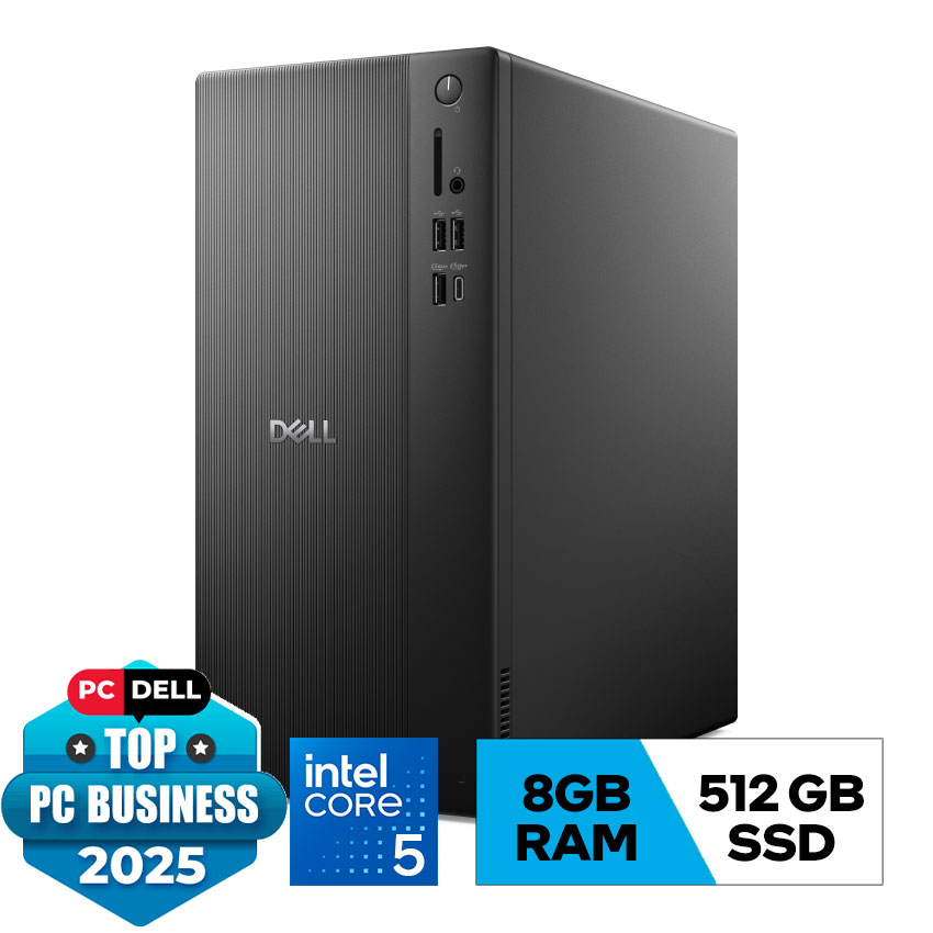 PC Dell Tower ECT1250 (i5 14400 8GB RAM DDR5/512GB SSD/WL+BT/K+M/180W PSU/Win11) (DT-14400-8-512G-2Y)