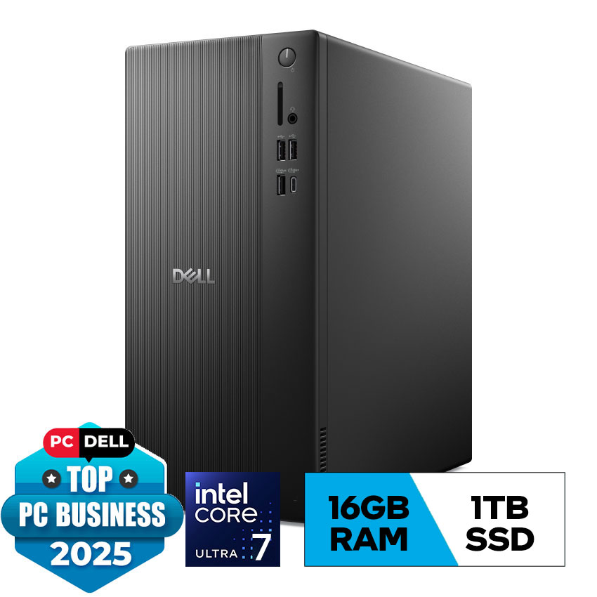 PC Dell Tower ECT1250 (Ultra 7-265 /1*16GB RAM DDR5/1TB SSD/WL+BT/Keyboard Copilot AI+Mouse/180W PSU/Win11) (42TOWEULTRA-01)