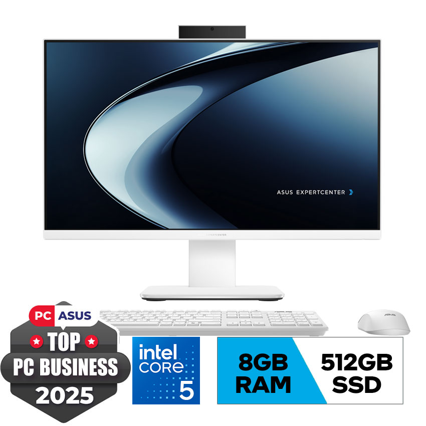 PC All in one Asus P440VAK-WPC043W (i5 13420H/8GD5/512G/23.8 FHD/CAM/MIC/WiFi6/BT5/WL_KB/WL_M/W11H/2Y-OS/TRẮNG)