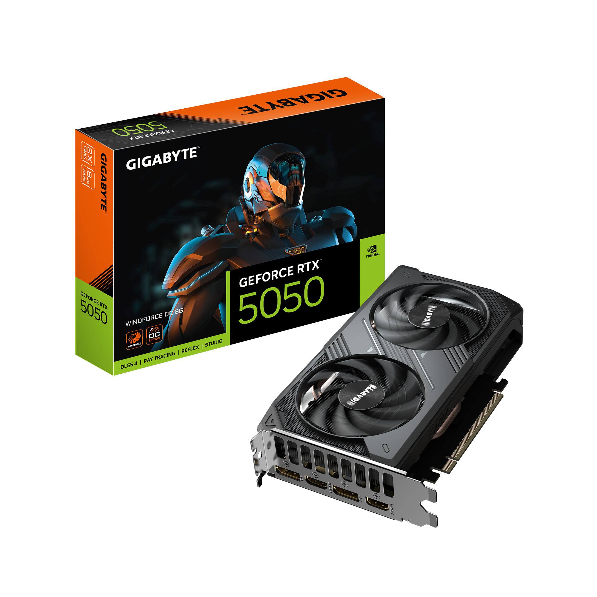 Card màn hình Gigabyte GeForce RTX 5050 WINDFORCE OC-8GB (GV-N5050WF2OC-8GD) GDDR6