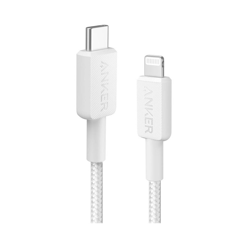 Cáp sạc Anker 322 C-L 1.8m Nylon Trắng (White) B2B_A81B6