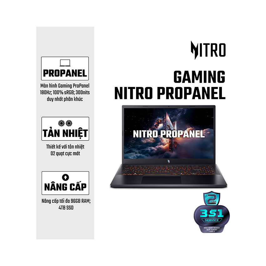 Laptop Acer Nitro Propanel ANV15-52-50VA (NH.QUBSV.002) (Core 5 210H/16GB/512GB SSD/RTX3050 6GB/15.6FHD180Hz/Win11/Đen)