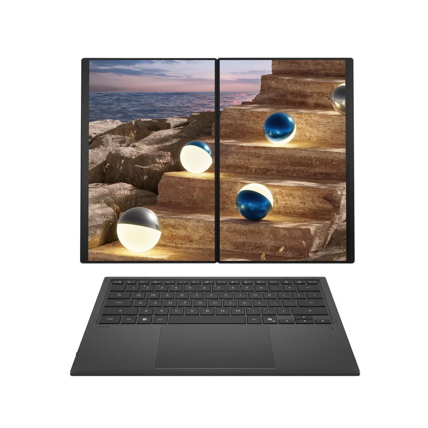 Laptop Asus ZenBook Duo UX8407AA-SN138WS (X9-388H/ 32GB RAM D5X/ 1TB SSD/ 14 3K Oled Cảm ứng/ W7/ BT/ Win11H/OFFICE/ Bút+Túi/ Xám)