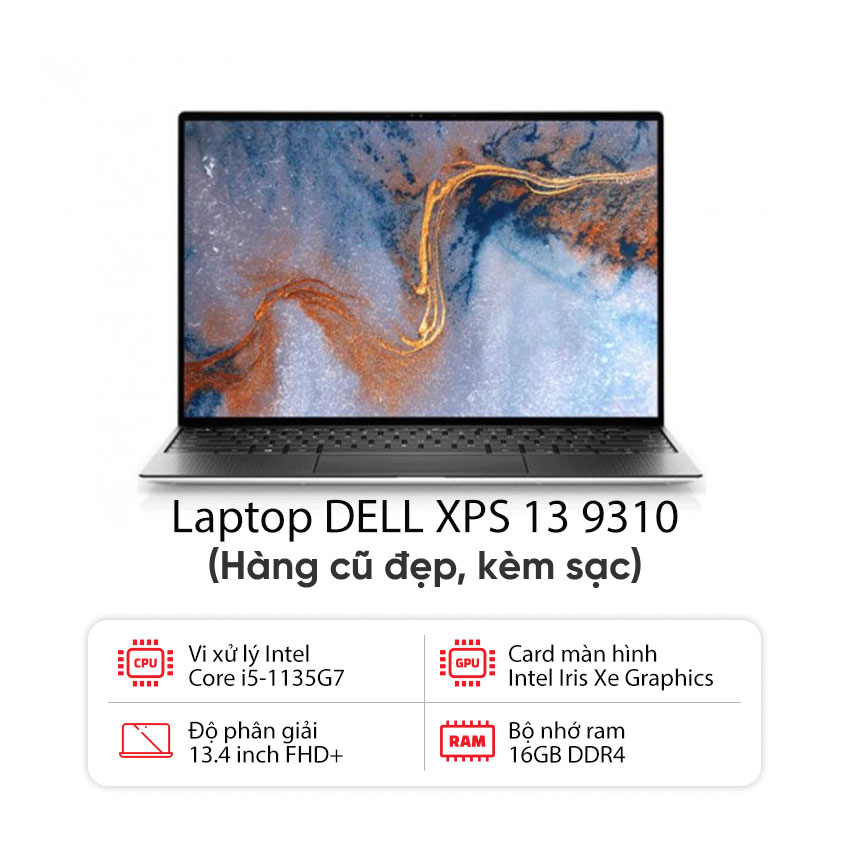 Laptop DELL XPS 13 9310 (I5-1135G7 / 16GB RAM / 256GB SSD / Màn 13.4 inch FHD+ / Kèm sạc) – Hàng cũ đẹp