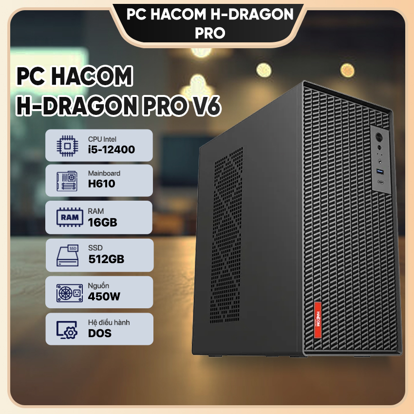 PC Vi tính A – Z H-DRAGON PRO V6 ( Intel i5 12400/16GB RAM/512 GB SSD )