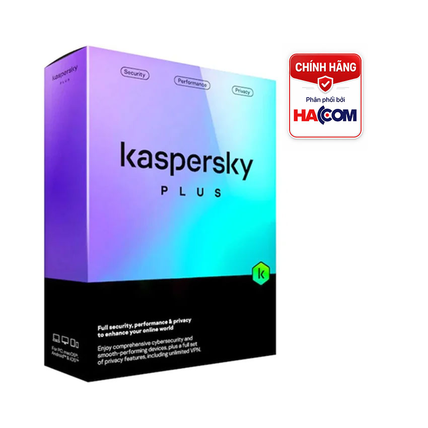 Phần Mềm Diệt Virus Kaspersky Plus (3 thiết bị / 12 tháng)