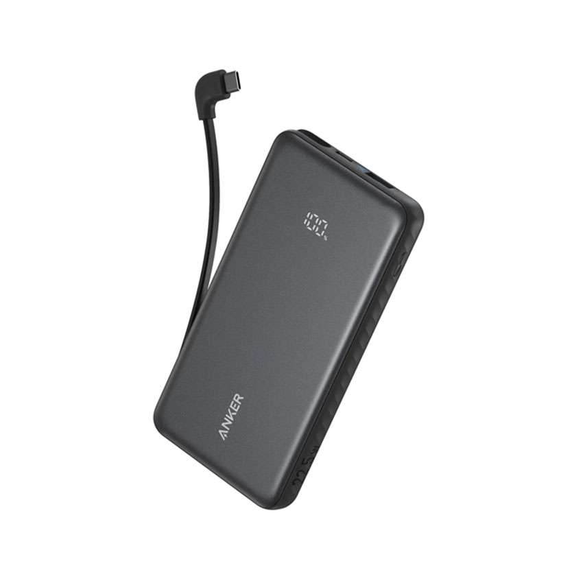 Sạc dự phòng Anker Zolo 1C1A 22.5W 10000mah (Built-In USB-C Cable) Đen (Black) B2B_A110D