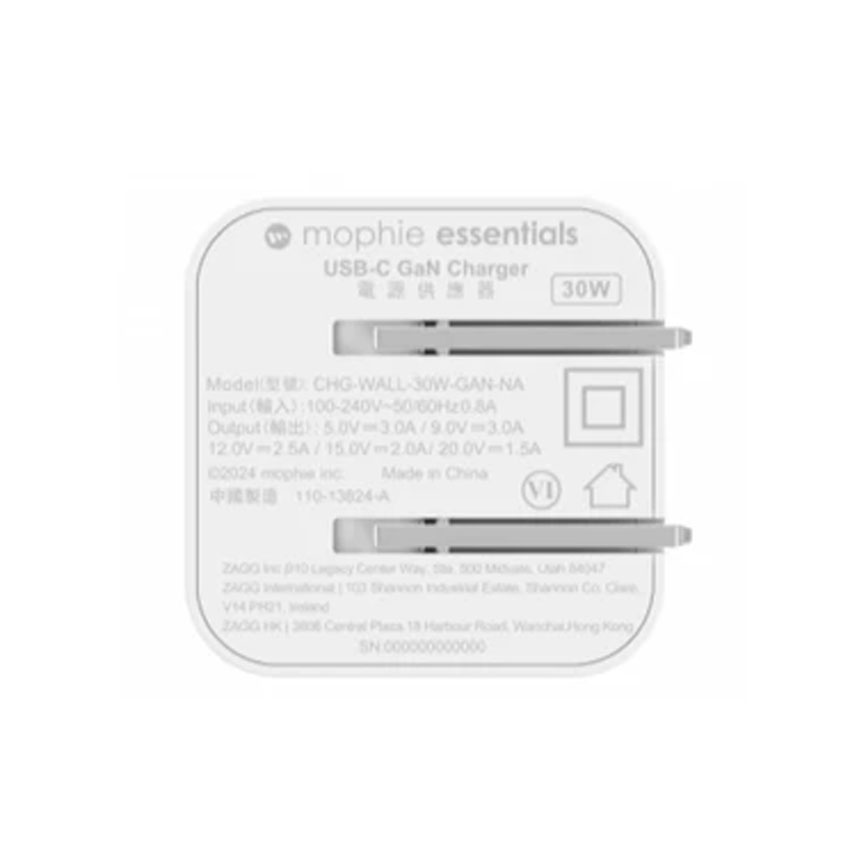 Sạc mophie Essentials 30W 1C GaN White - 409918307