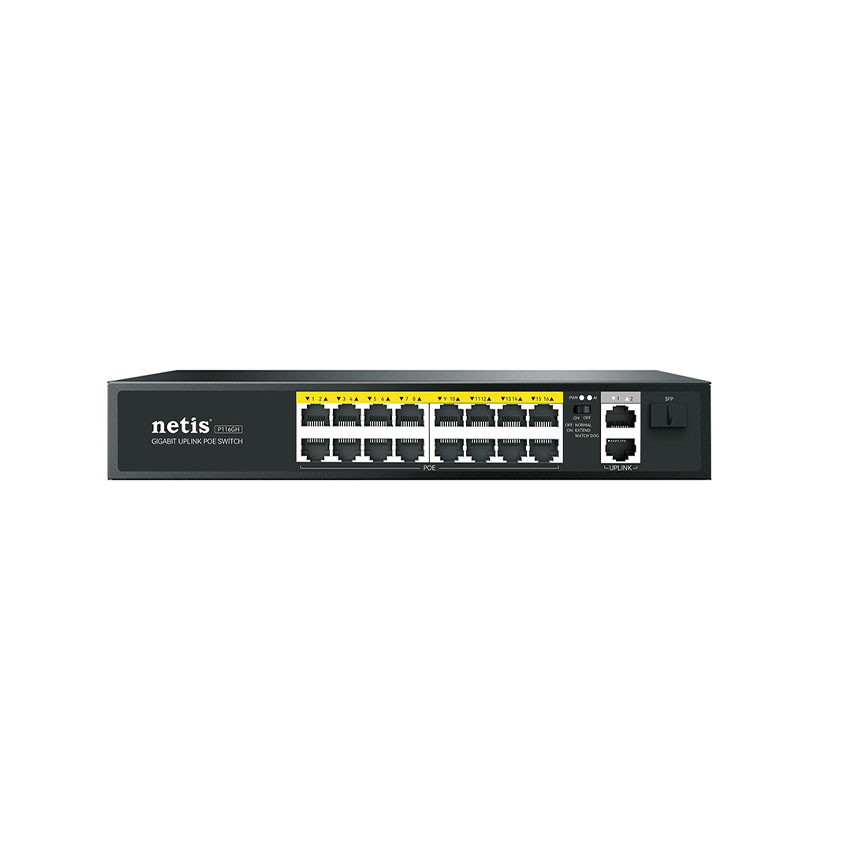 Switch POE Netis P116GH (16 port PoE + 2 Uplinks + 1 SFP)
