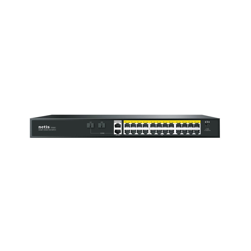 Switch POE Netis P124GH (24 port PoE + 2 Uplinks + 3 SFP)