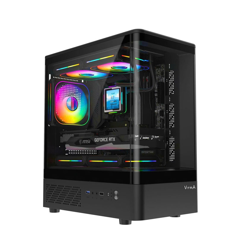 Vỏ Case VITRA Cruise Aurora M5 Black RGB (mATX/3Fan)