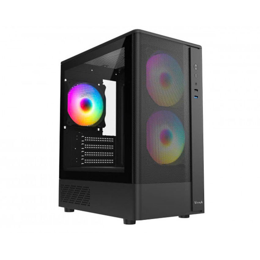 Vỏ Case VITRA Cruise Ax5 Black RGB (mATX/3Fan/Kính Hông Trượt)
