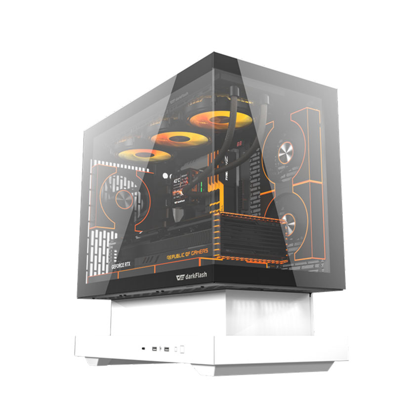 Vỏ case DARKFLASH F1 – White (mATX/0 fan)